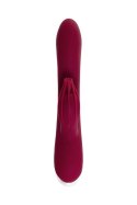 Vibrator with clitoral stimulator L'EROINA by TOYFA Sangra, silicone, burgundy, 20.5 cm