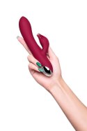 Vibrator with clitoral stimulator L'EROINA by TOYFA Sangra, silicone, burgundy, 20.5 cm