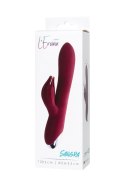 Vibrator with clitoral stimulator L'EROINA by TOYFA Sangra, silicone, burgundy, 20.5 cm