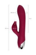 Vibrator with clitoral stimulator L'EROINA by TOYFA Sangra, silicone, burgundy, 20.5 cm