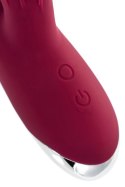 Vibrator with clitoral stimulator L'EROINA by TOYFA Sangra, silicone, burgundy, 20.5 cm