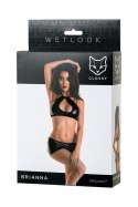 Wetlook shiny set BRIANNA - black L