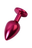 Red anal plug TOYFA Metal with black gem