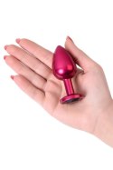 Red anal plug TOYFA Metal with black gem