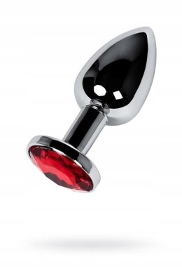 Silver anal plug with red gem