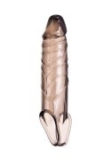 ToyFa XLover, Penis sleeve, for enlargement, TPE, transparent black, 15,5 cm