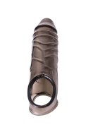 ToyFa XLover, Penis sleeve, for enlargement, TPE, transparent black, 15,5 cm