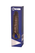 ToyFa XLover, Penis sleeve, for enlargement, TPE, transparent black, 15,5 cm