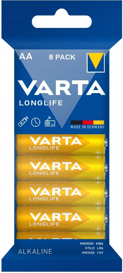 BATERIA ALKALICZNA VARTA 1,5 V LONGLIFE LR6/8szt