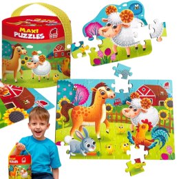 GRA EDUKACYJNA MAXI PUZZLE 2W1 FARMA OBRAZKI UKŁADANKA ROTER KAFER