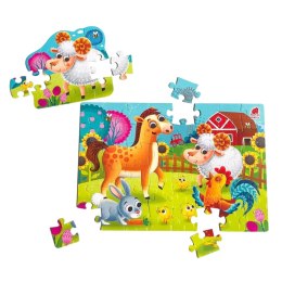 GRA EDUKACYJNA MAXI PUZZLE 2W1 FARMA OBRAZKI UKŁADANKA ROTER KAFER