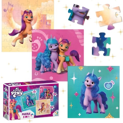 PUZZLE 3w1 MY LITTLE PONY NIEZWYKŁY ZESTAW UKŁADANEK DLA NAJMŁODSZYCH