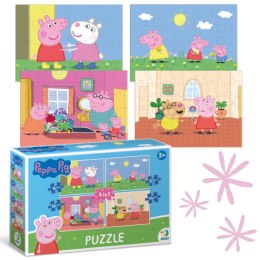 PUZZLE 4w1 ŚWINKA PEPPA UROCZE CZTERY UKŁADANKI W JEDNYM OPAKOWANIU