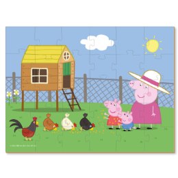 PUZZLE PEPPA PIG ŚWINKA PEPPA 30 ELEMENTÓW UROCZA UKŁADANKA DLA MALUCHÓW