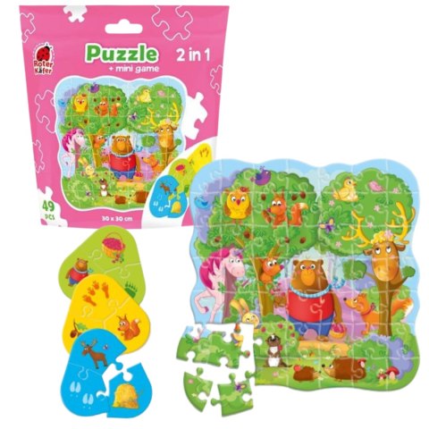 PUZZLE 2W1 MAGICZNY LAS W SASZETCE UKŁADANKA GRA EDUKACYJNA ROTER KAFER