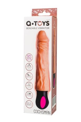 A-TOYS Realistic Vibrator with heating, TPE, 12 Modes, bendable, recharble