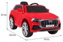 Auto Na Akumulator Audi Q8 Lift Czerwony Pilot EVA Wolny Start MP3 USB LED