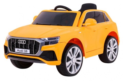 Auto Na Akumulator Audi Q8 Lift Żółty Pilot EVA Wolny Start MP3 USB LED