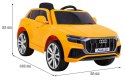 Auto Na Akumulator Audi Q8 Lift Żółty Pilot EVA Wolny Start MP3 USB LED