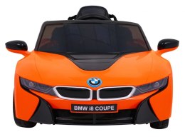 Auto Na Akumulator BMW I8 Lift Pomarańczowy Pilot Wolny Start Pasy MP3 LED