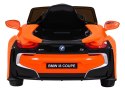 Auto Na Akumulator BMW I8 Lift Pomarańczowy Pilot Wolny Start Pasy MP3 LED