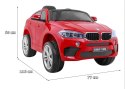 Auto Na Akumulator BMW X6M Czerwony Pilot Wolny Start EVA Panel audio LED