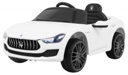 Auto Na Akumulator Maserati Ghibli Biały Pilot Wolny Start EVA MP3 USB LED