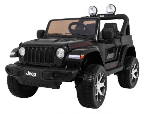 Jeep Na Akumulator Wrangler Rubicon Czarny Pilot Radio MP3 LED Koła EVA