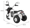 Motor Na Akumulator MiniBike Biały Dźwięki Światła LED Ekoskóra