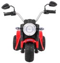 Motor Na Akumulator MiniBike Czerwony Dźwięki Światła LED Ekoskóra