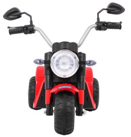 Motor Na Akumulator MiniBike Czerwony Dźwięki Światła LED Ekoskóra