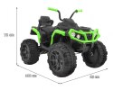 Quad ATV Na Akumulator Czarno-Zielony Koła EVA Radio MP3 LED Wolny Start