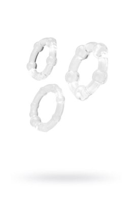 A-TOYS, Cockrings set, 3 pcs.TPE,Transparent, O 3,5 / 3/2 cm