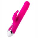 JOS BALLE, Vibrator with clitoral stimulator with moving balls, silicone, pink, 23 cm