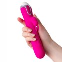 JOS BALLE, Vibrator with clitoral stimulator with moving balls, silicone, pink, 23 cm