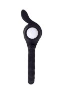 JOS GOOD BUNNY, Penis vibrating ring, silicone, black, 9cm