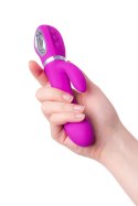 JOS JOLY, Vibrator with clitoral stimulator with WOW mode, silicone, fuchsia, 19.6 cm