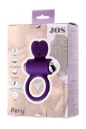 JOS PERY, Vibrating ring with cilia, silicone, violet, 9 cm