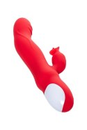 JOS Redli vibrator with moving head, silicone, red, 21 cm