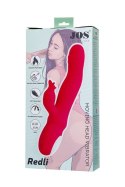 JOS Redli vibrator with moving head, silicone, red, 21 cm