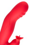 JOS Redli vibrator with moving head, silicone, red, 21 cm