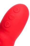 JOS Redli vibrator with moving head, silicone, red, 21 cm