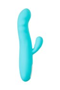 JOS Vibrator-rotator with clitoral stimulation JOS MERRY-SWI, silicone, blue, 20.7 cm