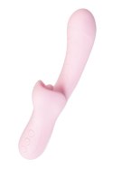 JOS Vibrator with clitoral stimulator Patti with moving tongue, silicone, red, 24 cm