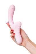 JOS Vibrator with clitoral stimulator Patti with moving tongue, silicone, red, 24 cm