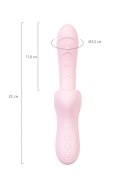 JOS Vibrator with clitoral stimulator Patti with moving tongue, silicone, red, 24 cm