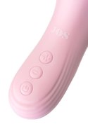 JOS Vibrator with clitoral stimulator Patti with moving tongue, silicone, red, 24 cm