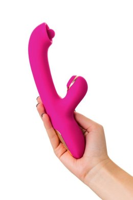 Vibrator with stimulating ball and vacuum stimulation JOS Rolli, silicone, pink, 22 cm