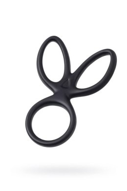 A-TOYS Triple penis ring KRAKEN, silicone, black, 10 cm