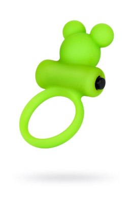 Cock ring A-Toys with vibro bullet; green